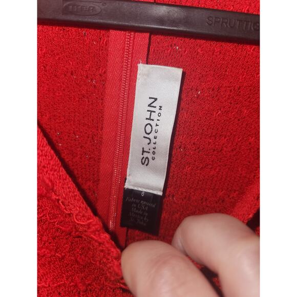 St. John collection knit red dress wool blend 6 - Picture 2 of 3
